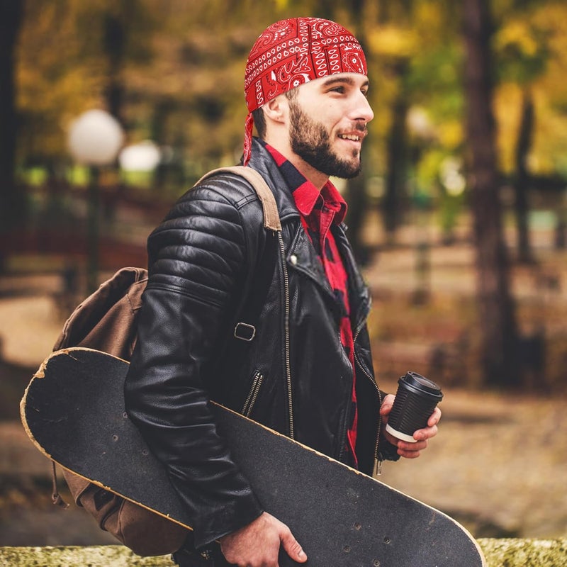 DOCILA 9 Pcs Do Rags Skull Cap Men Women Helmet Liner Head Bandana Motorcycle Durags Caps Cycling Beanie Sports Accessories - Image 2